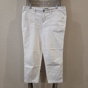 1822 Denim Women's White Cropped Pants - Size 14